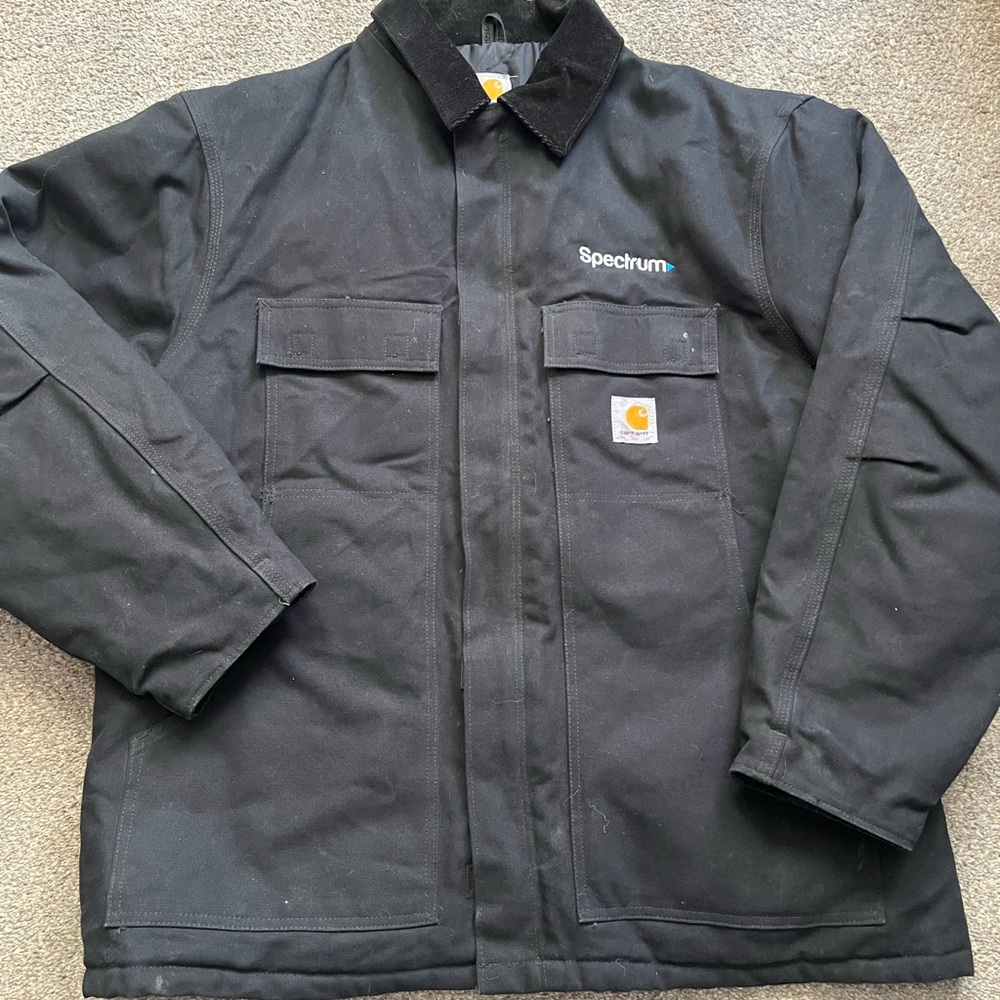 Black Carhartt Corduroy Collar Jacket (XL)